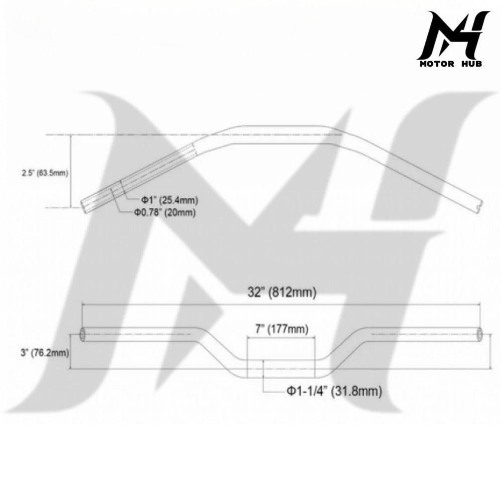 1-1/4 Silver Handle Bar Club Style Moto BG100849