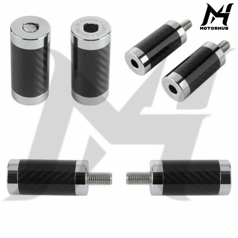 CNC Aluminum with Carbon Fiber Inlay Slider Chachos For Harley Crash Bars [Chrome] MH9900519