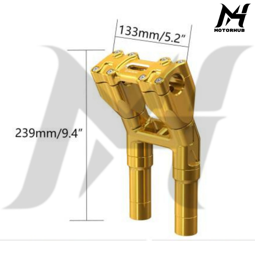 1 Inch NICE CNC 8 Inch Modular Kickback Isolated Handlebar Riser Backward 1.5 [Gold] MH990001