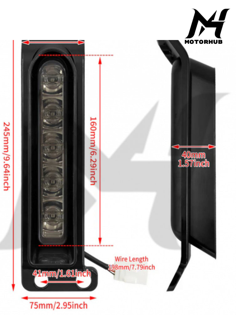 LED Filler Panel Lights Fender Tail Lights for Harley Touring 2014-2023 [Black-Smoke] MH9900185