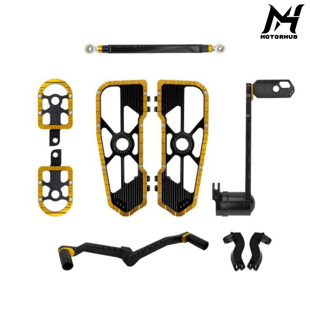 Rebusin Passenger Floorboard Shifter Brake Pedal Levers Set for Harley Touring 2014-2026 [Gold] MH99012485