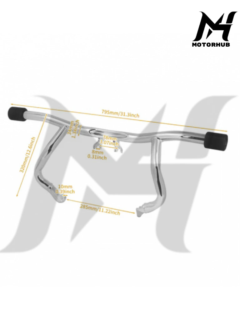 Flat-Out Bar Front Big Roller  Crash Bar Engine Guard for Harley Davidson Touring 2014+ [Chrome] MH9900416