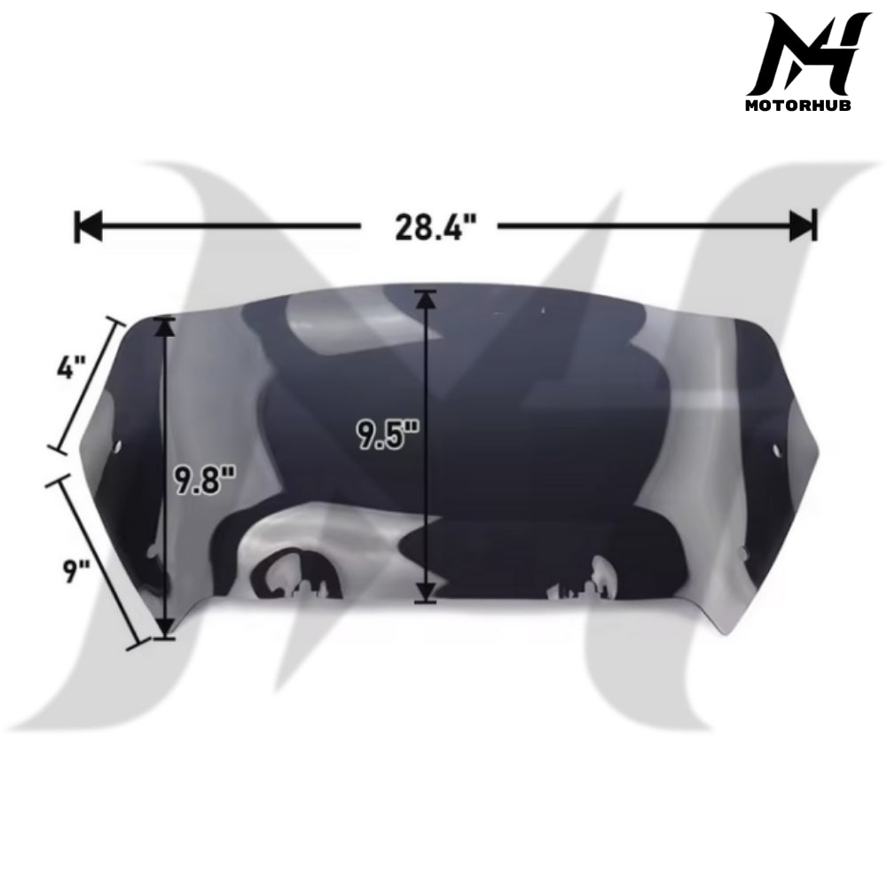 Black 9 Inch Windshield Wave Windscreen For Touring New Road Glide CVO 2023-2024 MH990045