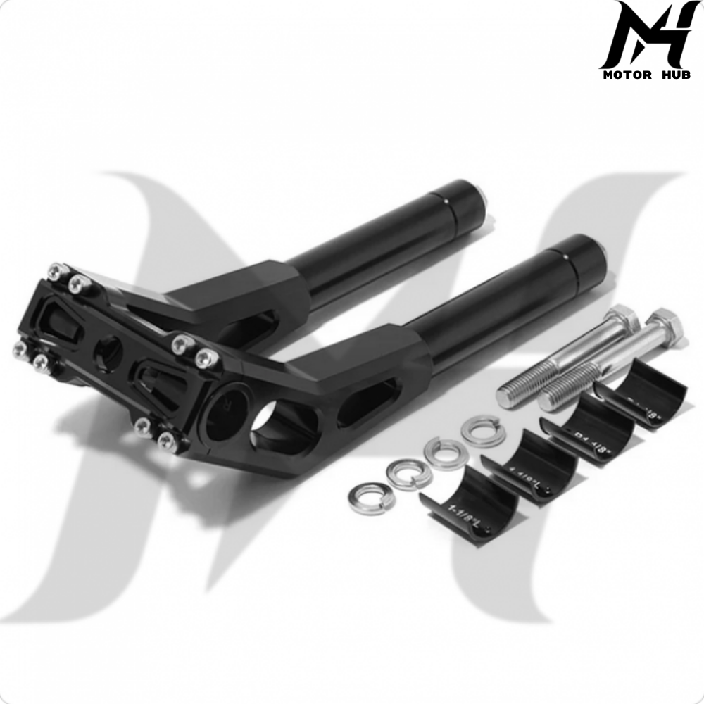 Black 1.5 Pullback Handlebar Riser 1 inch & 1.25 inch & 1-1/8 inch Size Adjustable for Harley Davidson MH9901156