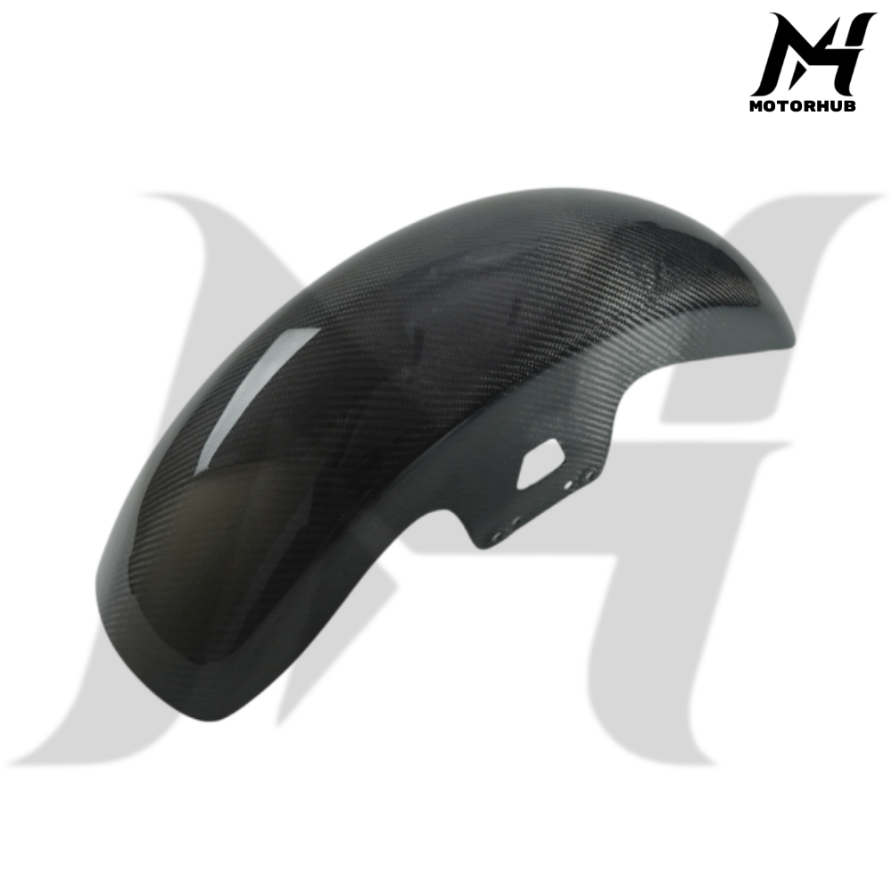 Black Carbon Fiber Front Half-long Fender for Harley 2014-2023 Street Road Glide [Twill Glossy] RW7700124