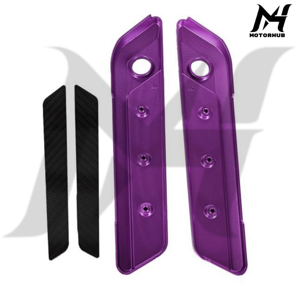 CNC Aluminum T6061 Saddlebag Hinge Latch Covers with Carbon Fiber reflector 2017-2023 [Purple] MH7700334