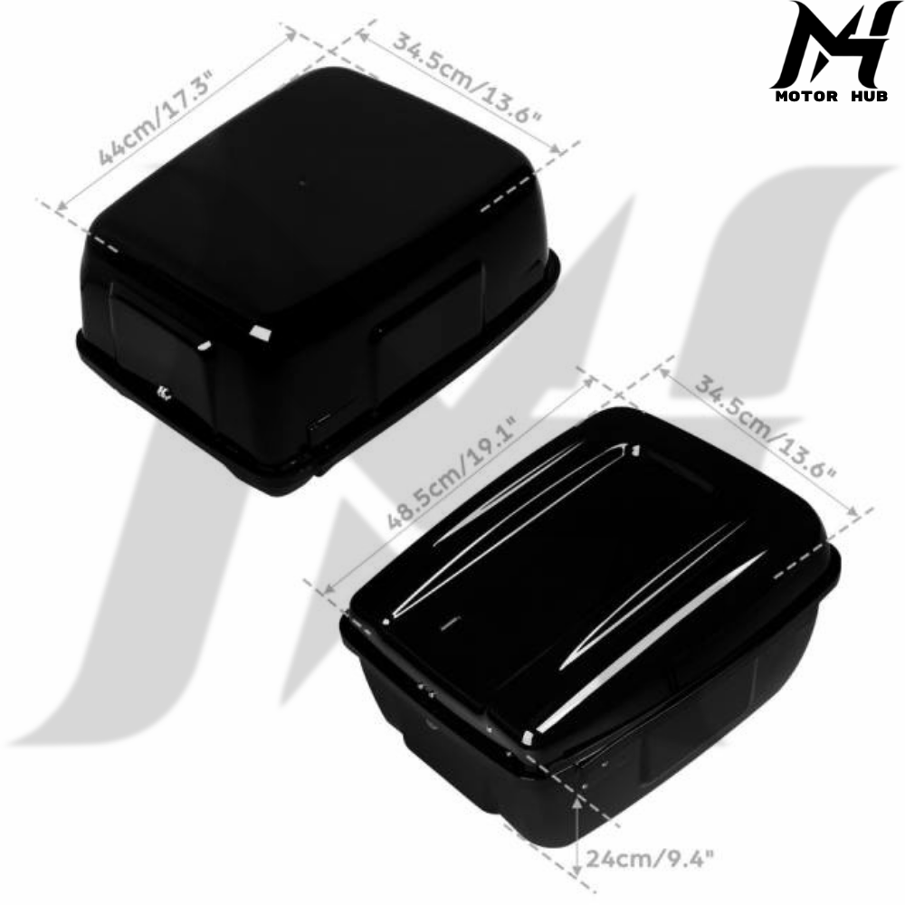 Police Motor Trunk Saddlebag Tour Pack fit For Harley FLHP & FLHTP Gloss BLK MH9900215