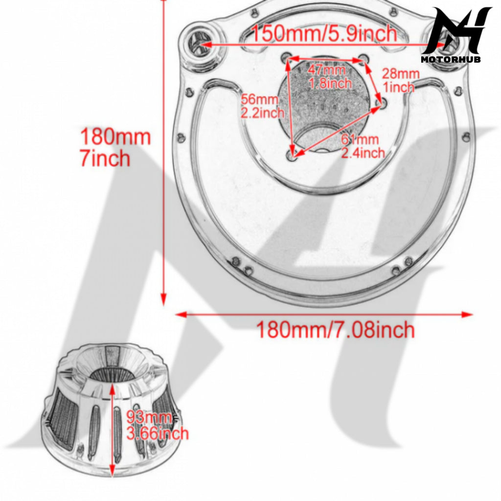 CNC Air Cleaner Filter Intake Kit Fit Harley Touring 2000-2007 Dyna 2000-2017 Softail 2000-2015 MH9900178