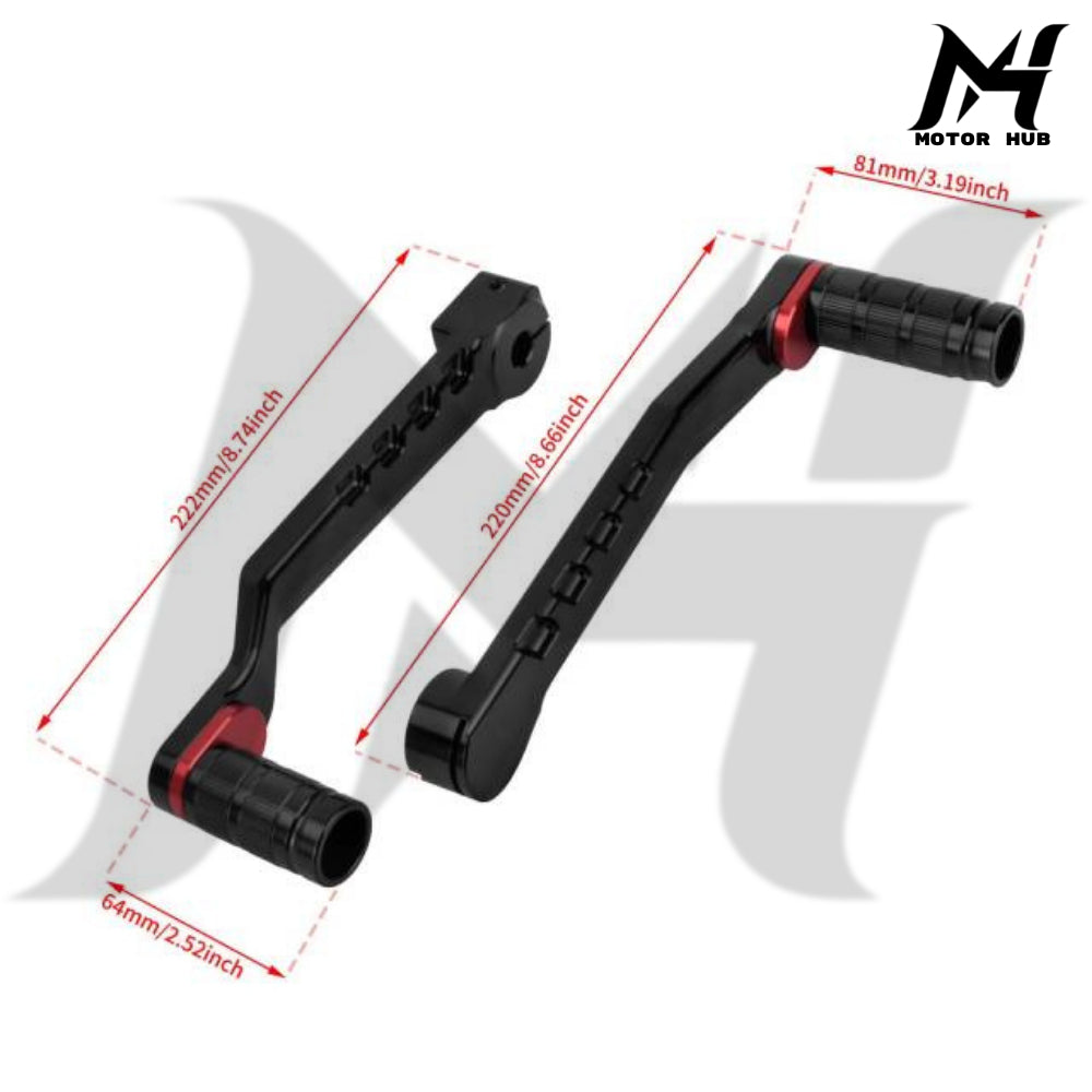 Black Heel Toe Shifter Lever Shifter Peg for Harley Softail 86-17 Touring 88-Up [Black-Red] MH9901016