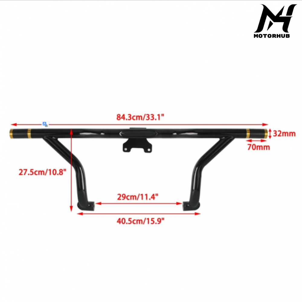 Performance Bagger Highway Engine Guard Crash Bar Frame Slider V Bar Toruing 2014+ [Black] MH99012470