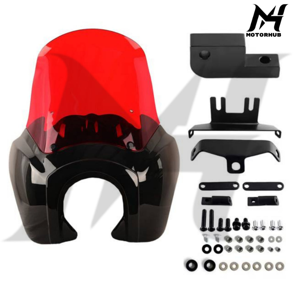 Fairing Club Style TSport Front Fairing with 15inch  Smoke Windshield for Dyna [Black-Red] Fairing Dyna MH9900749
