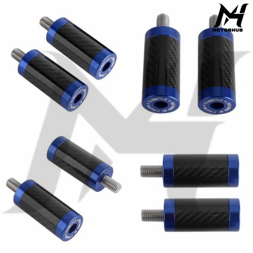CNC Aluminum with Carbon Fiber Inlay Slider Chachos For Harley Crash Bars [Blue] MH9900515