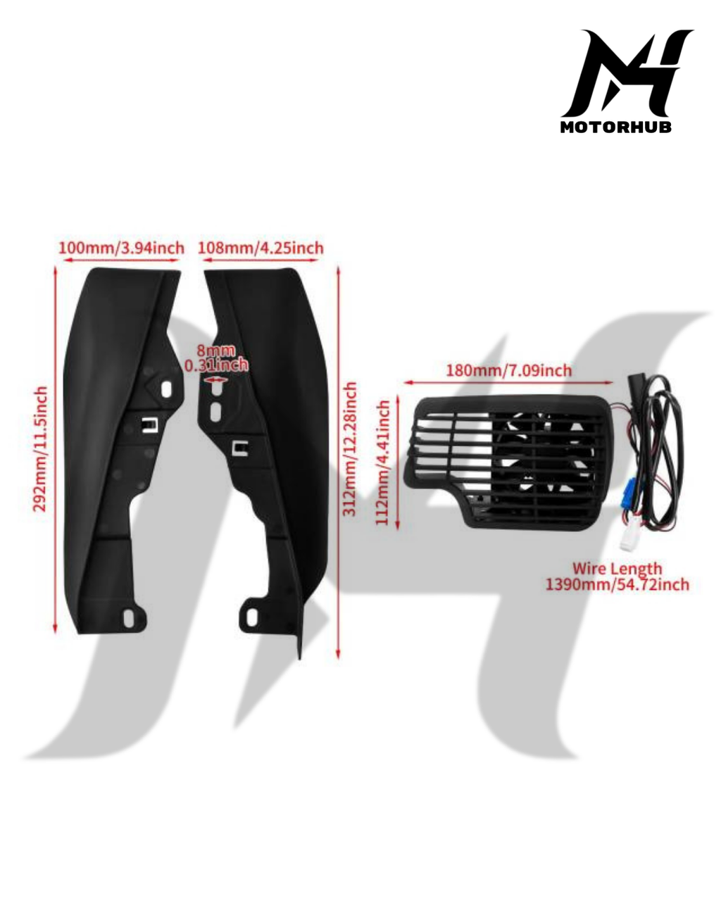 Mid-frame Air Deflector with Cooling Fan for Harley Touring & Trike Models 2017-2023 MH9900643