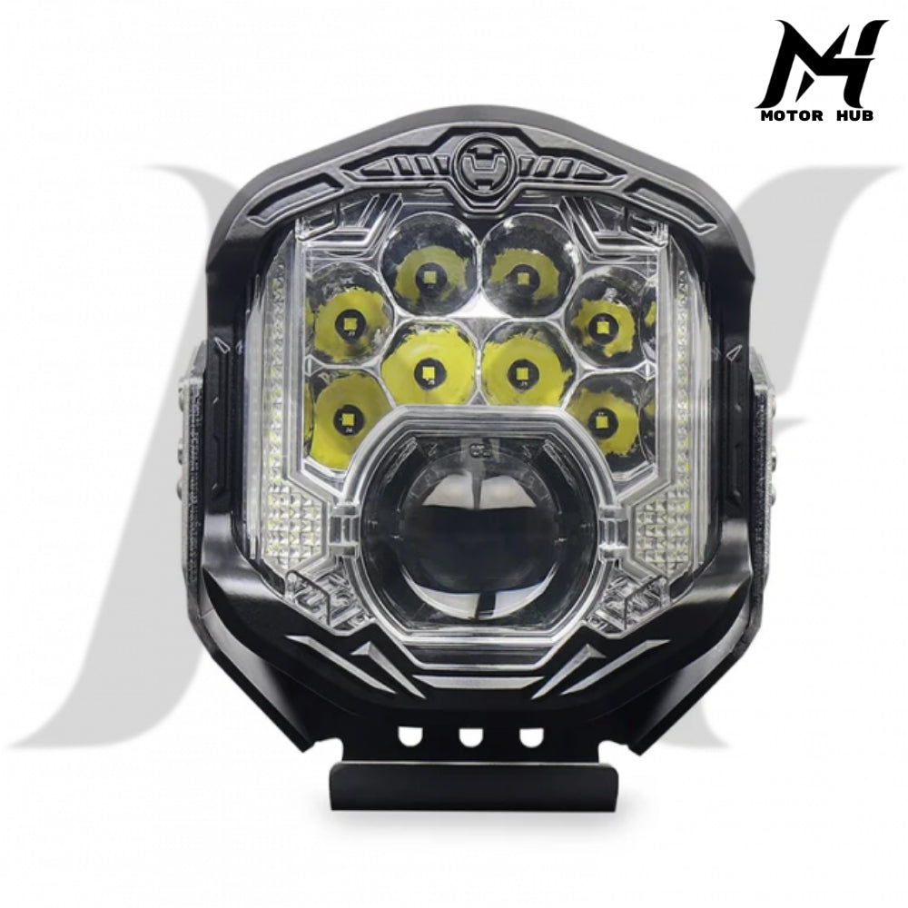 Yellow 7 Inch LED Headlights DRL Hi/Lo Beam 95W 8500LM Laser Spot Light Harley-Davidson MH9900998