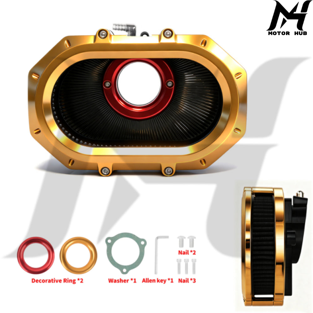 VMS 121-16E Air Filter Gen2-Aluminum Fit for Harley-Davidson Milwaukee-Eight 2024+ [Gold] MH9901159