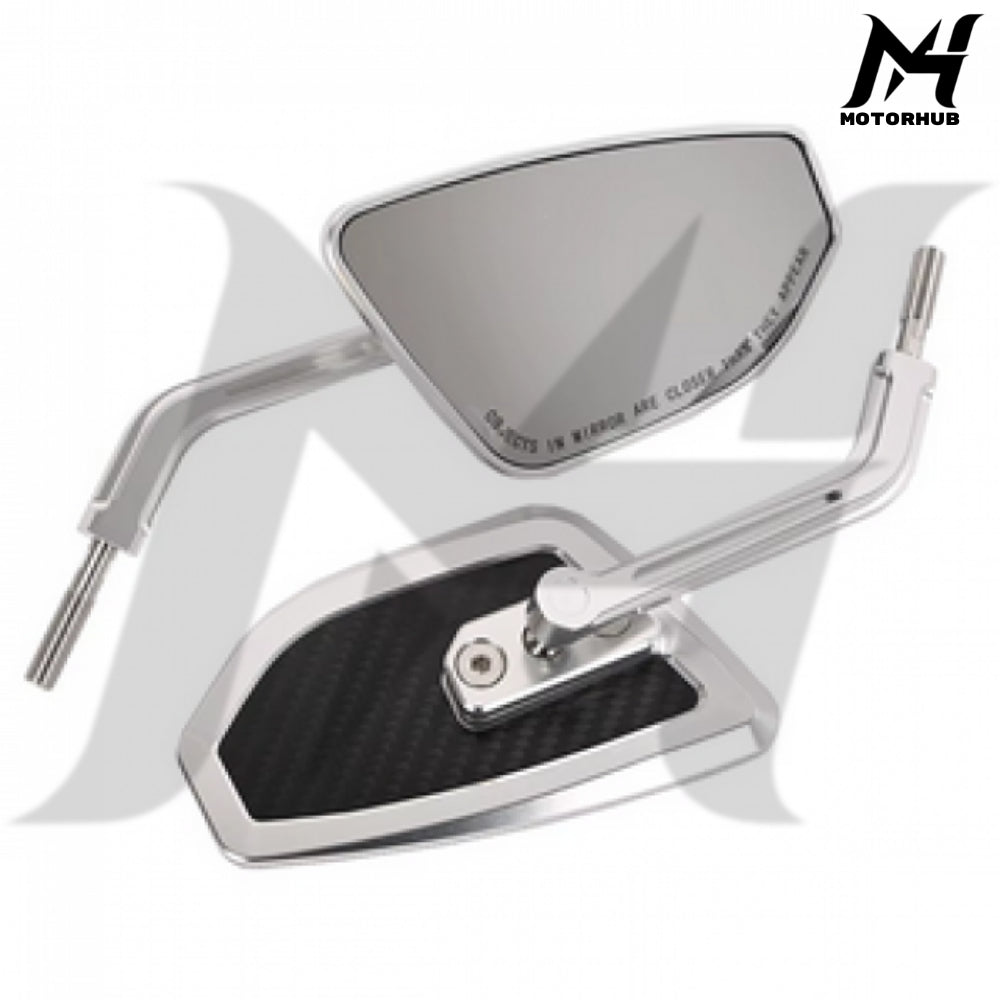 H-D Mirrors Rear View Performance Style Carbon Slim [Silver] MH9900922