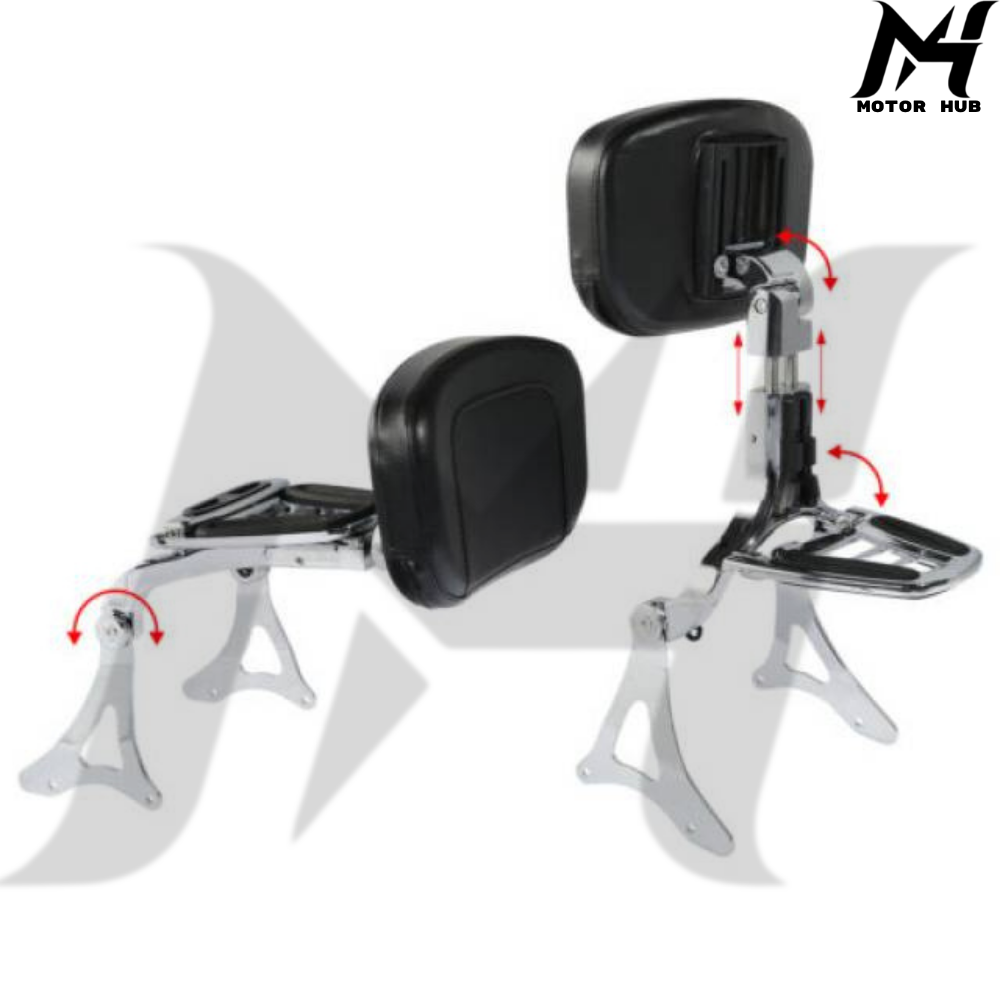 Adjustable Rider Passenger Backrest Fit for Harley Touring 14-24 [Chrome] MH9900235