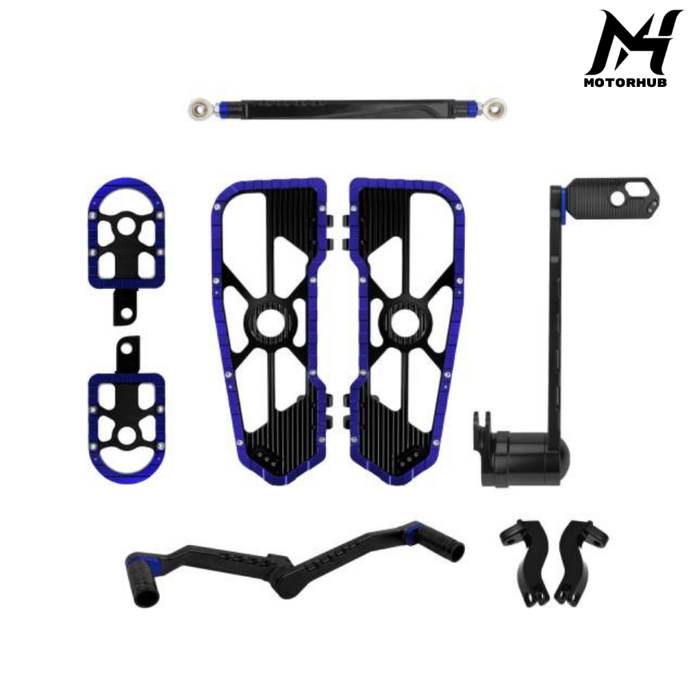 Rebusin Passenger Floorboard Shifter Brake Pedal Levers Set for Harley Touring 2014-2026 [Blue] MH99012486