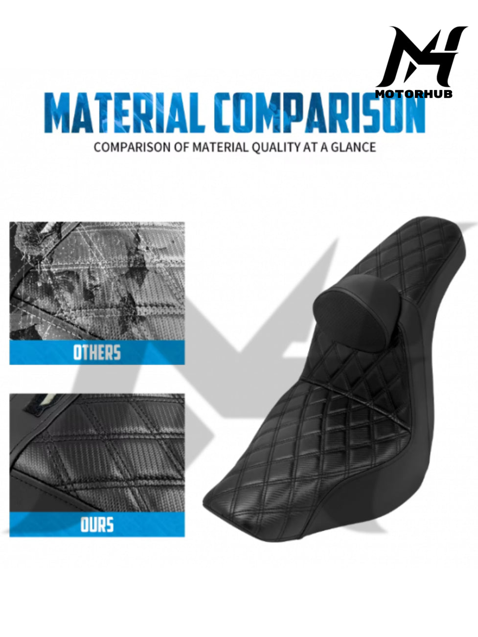 Aftermarket Rider & Passenger sports seat with rider backrest for Harley Lowrider 2018-UP BG100821