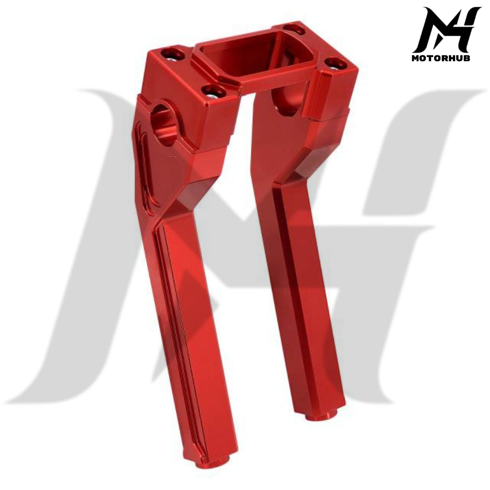 Riser Harley Clamp 1 Inch  Tinggi 10 Inch Tall Handlebar Riser Clamp Fit Harley Softail Street Bob Lowrider ST 2018-up [Red] MH9900491