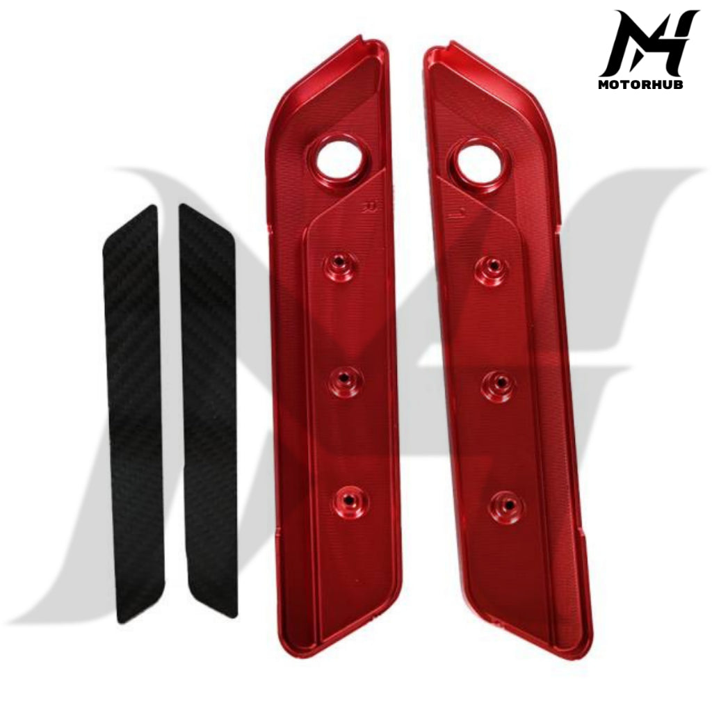 CNC Aluminum T6061 Saddlebag Hinge Latch Covers with Carbon Fiber reflector 2017-2023 [Red] MH7700331