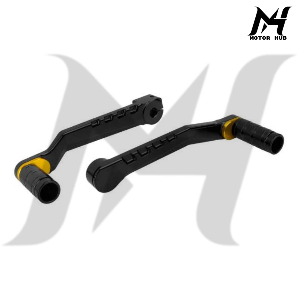 Black Heel Toe Shifter Lever Shifter Peg for Harley Softail 86-17 Touring 88-Up [Black-Gold] MH9901017
