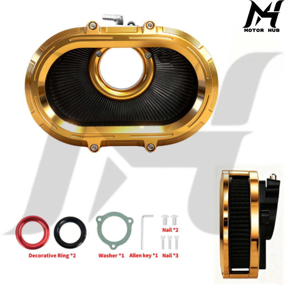 VMS 121-17D Gen 1 Air Filter-Aluminum Fit for Harley-Davidson Milwaukee-Eight 2017-2023 [Gold] MH9901168