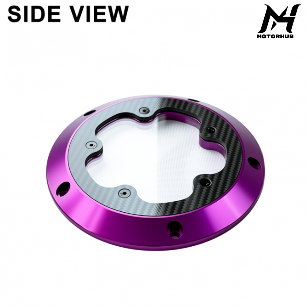 Aluminum Visible Derby Cover with Carbon Fiber Harley Davidson M8 Touring 2017-2026 Solftail 2018-2026 [Purple]  MH99012501