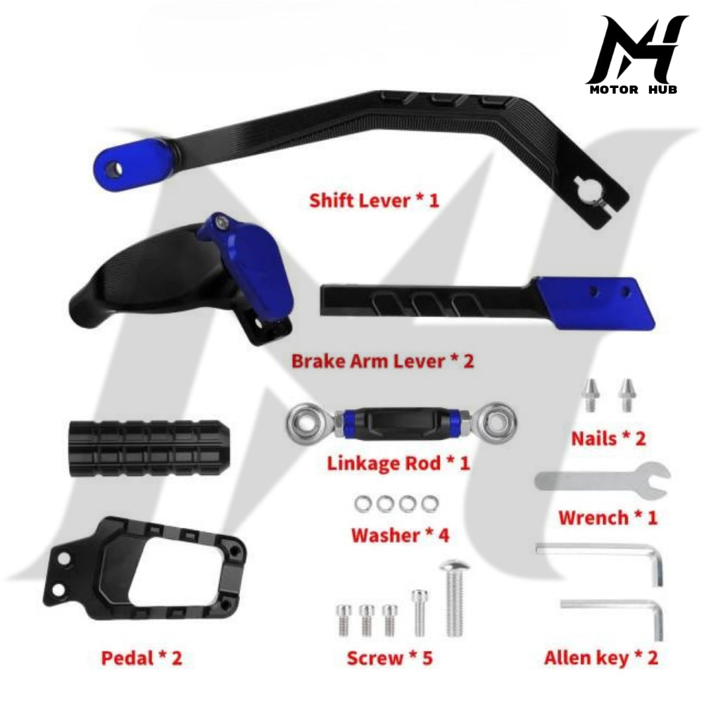 Mid Foot Control Set with Linkage for Harley Low Rider S ST Street Bob [Black-Blue] MH9901021