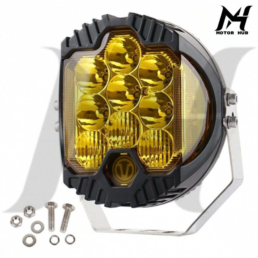 Yellow 7 lnch 5 Inch LED Headlights DRL Hi/Lo Beam 50W 5000LM 9LEDS For Harley-Davidson MH9900996