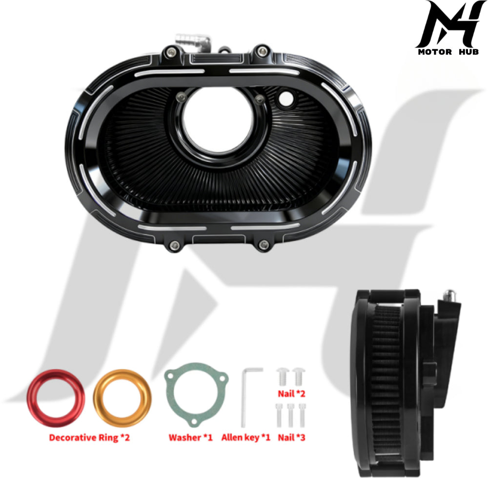 VMS 121-17E Air Filter-Gen2 Aluminum Fit for Harley-Davidson Milwaukee-Eight 2024+ [Black] MH9901174