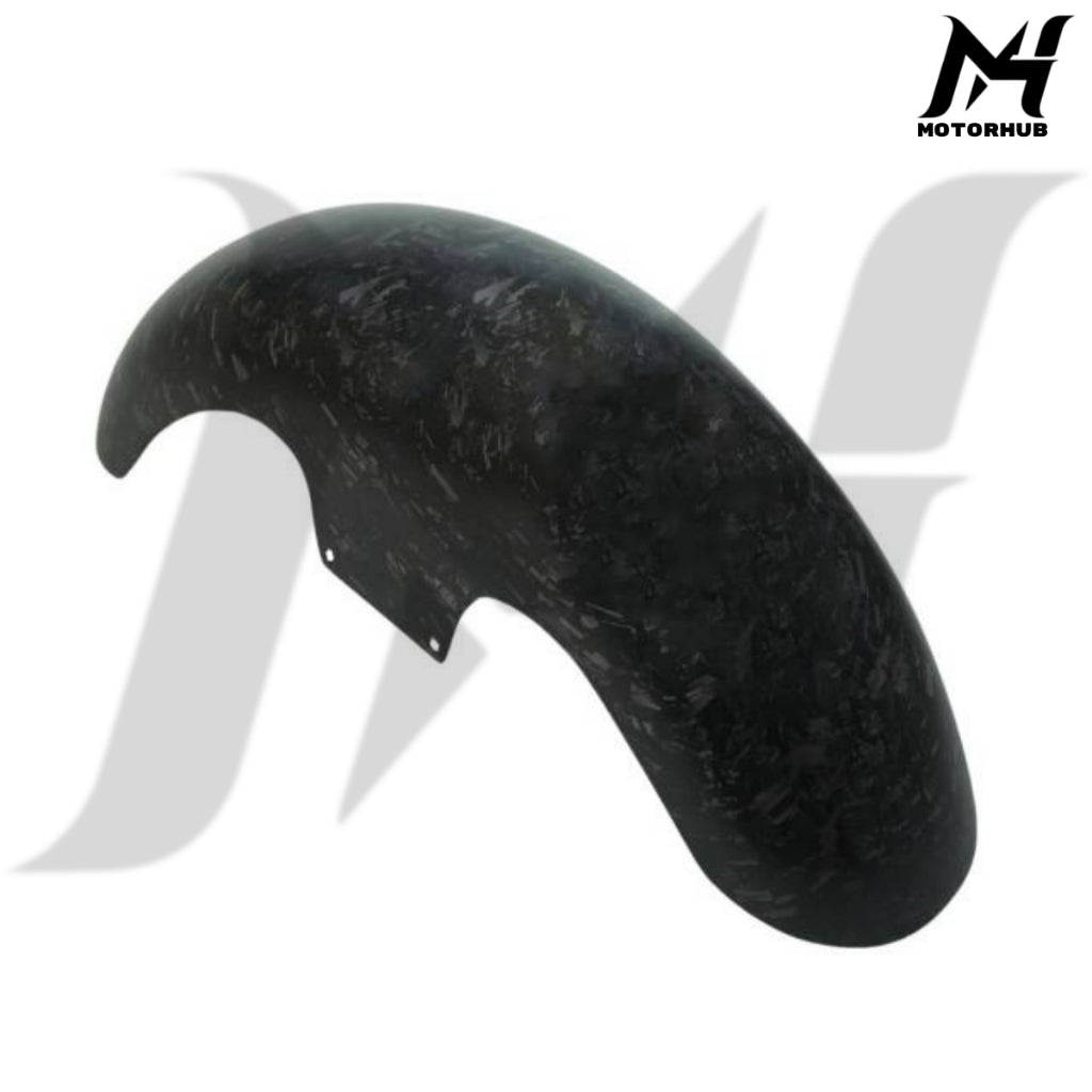 Black Carbon Fiber Front Long Fender for Harley Touring Street Road Glide 2014+ [Forged Doff] RW7700175