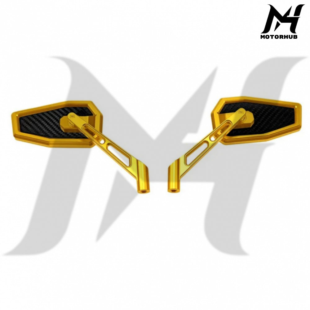 BlackThree Carbon Miror Fiber 3K [Gold] Spion Harley MH9901110