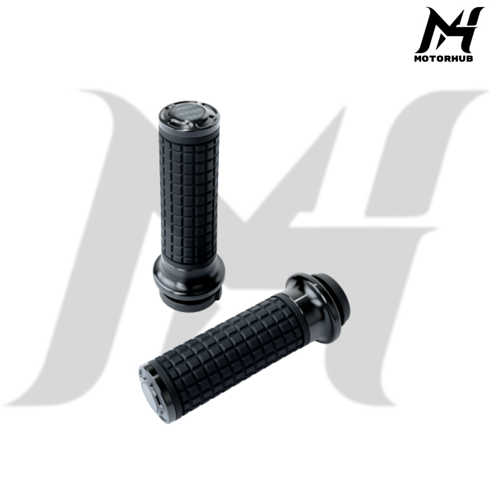 MH Style Silicone Rubber Grips with CNC Alloy Throttle By Cable [Black] MH9901076