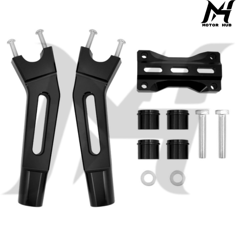 1-1/4 8 Inch MX Tall Handlebar Risers Clamp Pullback Black BG100738
