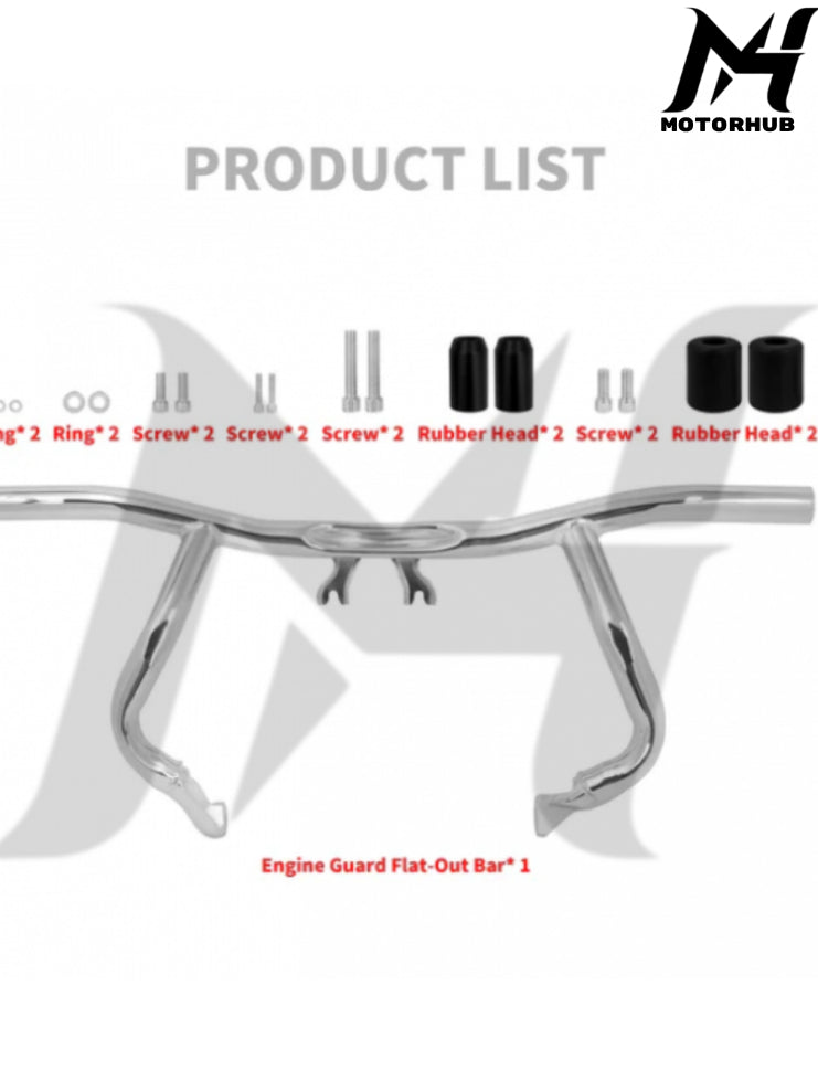Flat-Out Bar Front Big Roller  Crash Bar Engine Guard for Harley Davidson Touring 2014+ [Chrome] MH9900416
