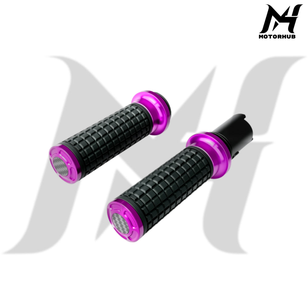 MH Style Silicone Rubber Grips with CNC Alloy Touring 2023+ Throttle By Wire [Purple] MH9901089