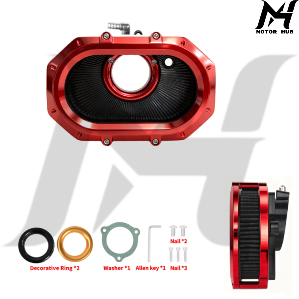 VMS 121-16D Gen 1 Air Filter-Aluminum Fit for Harley-Davidson Milwaukee-Eight 2017-2023 [Red] MH9901164
