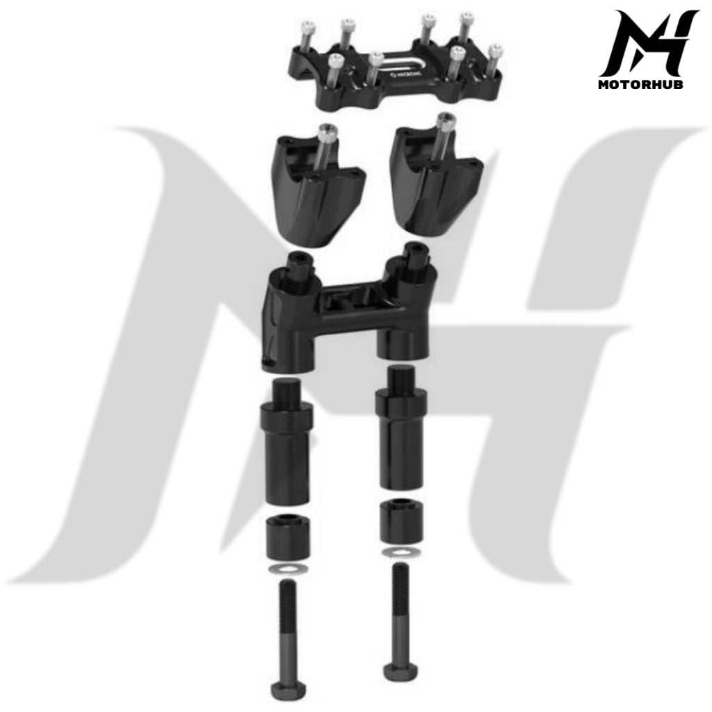 NICE CNC 1 Inch Modular Kickback Isolated Handlebar Riser 8 Inch Backward 1.5 [Black] BG100769
