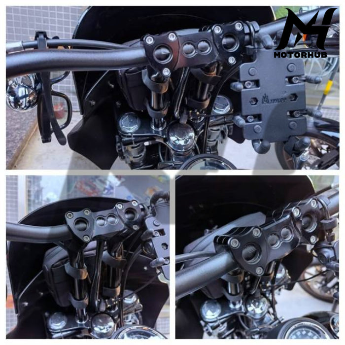 10 Inch Clamp 1-1/8 Pullback Style Modular Handlebar Risers Kit [Black] MH9900469