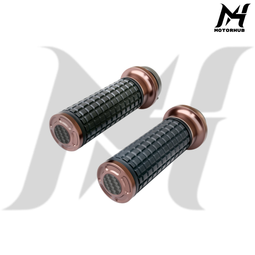MH Style Silicone Rubber Grips with CNC Alloy Throttle By Wire [Bronze] MH9901083