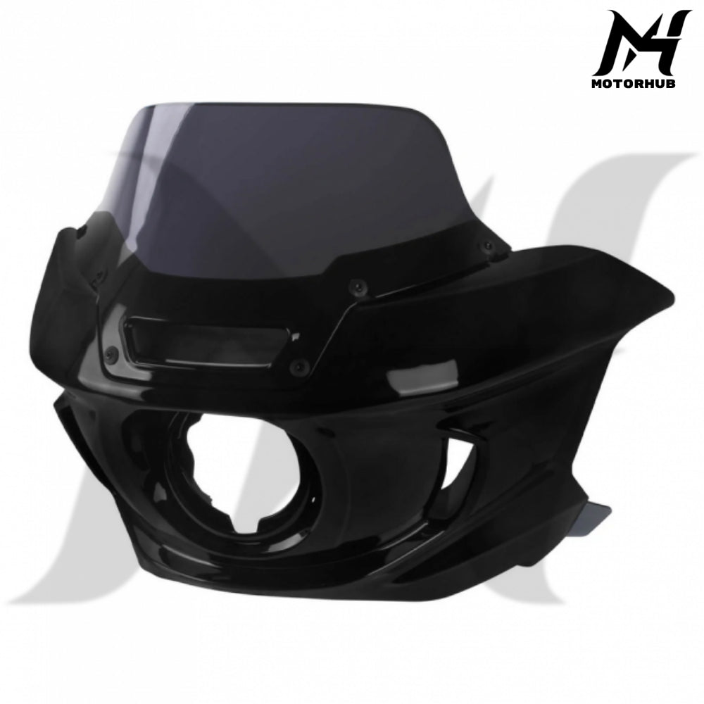 Gloss Black Front Headlight Fairing with 8” Windshield for Harley Dyna 06-17 MH9901141