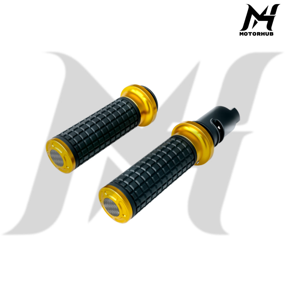 MH Style Silicone Rubber Grips with CNC Alloy Touring 2023+ Throttle By Wire [Gold] MH9901087