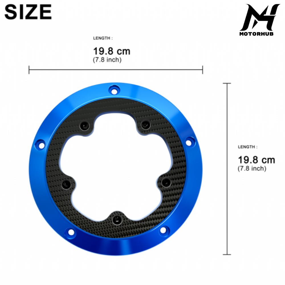 Aluminum Visible Derby Cover with Carbon Fiber Harley Davidson M8 Touring 2017-2026 Solftail 2018-2026 [Blue]  MH99012500