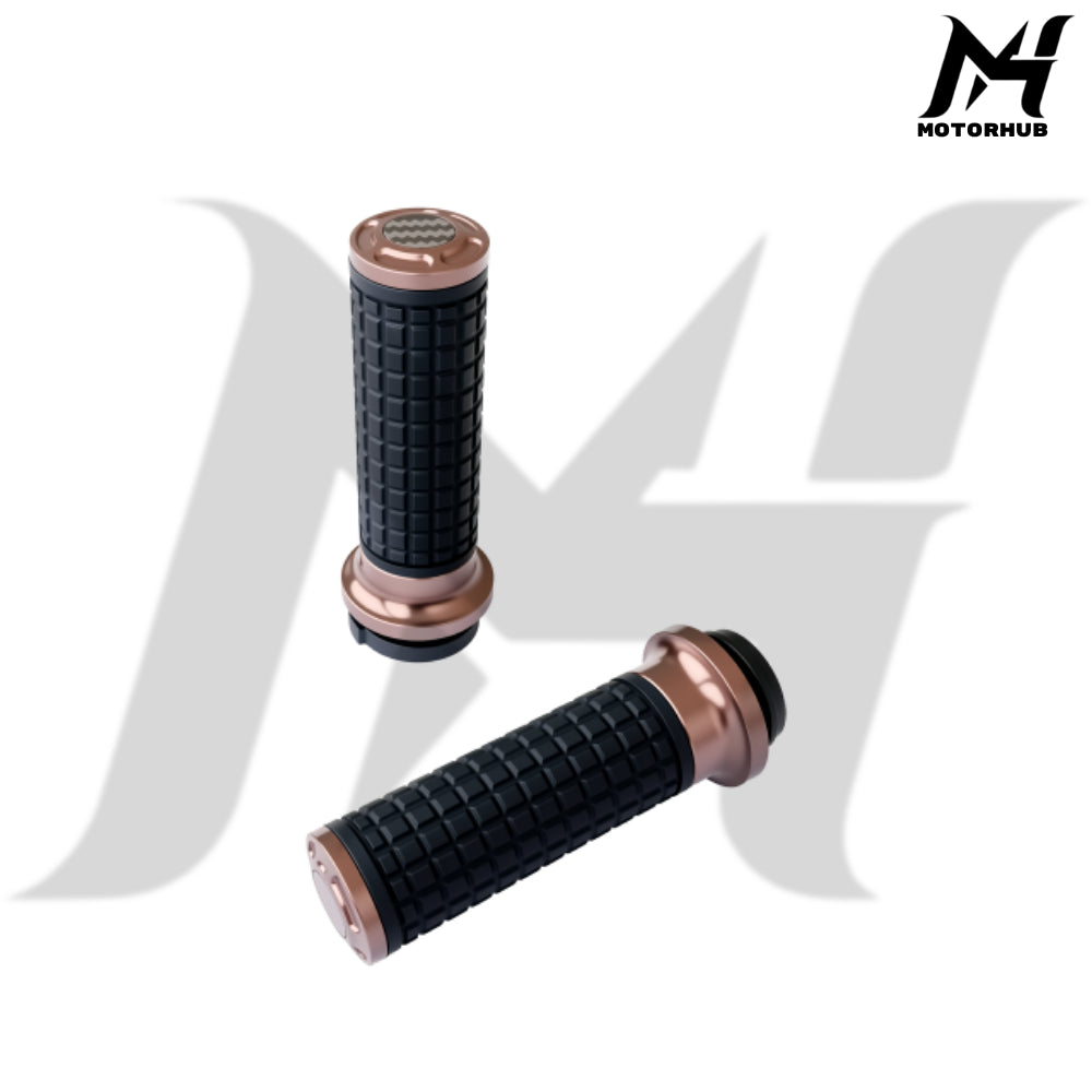 MH Style Silicone Rubber Grips with CNC Alloy Throttle By Wire [Bronze] MH9901083