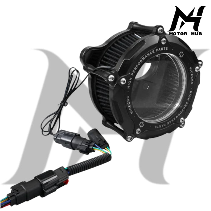 M8 Nice CNC Full Clear M8 LED Air Filter Intake Cleaner For Harley Street Glide Road King Ultra Limited MH9900279