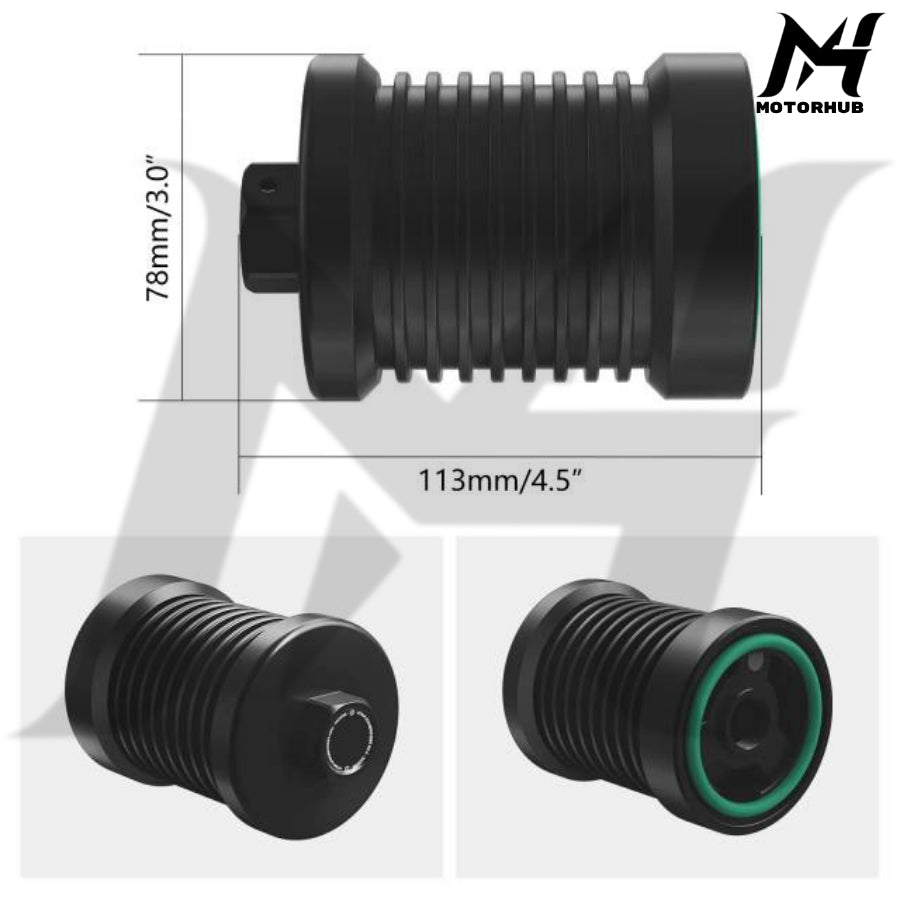 Reusable Magnetic Oil Filter Kit For Harley Road King Tri Electra Street Glide Ultra Limited [Black] MH7700366