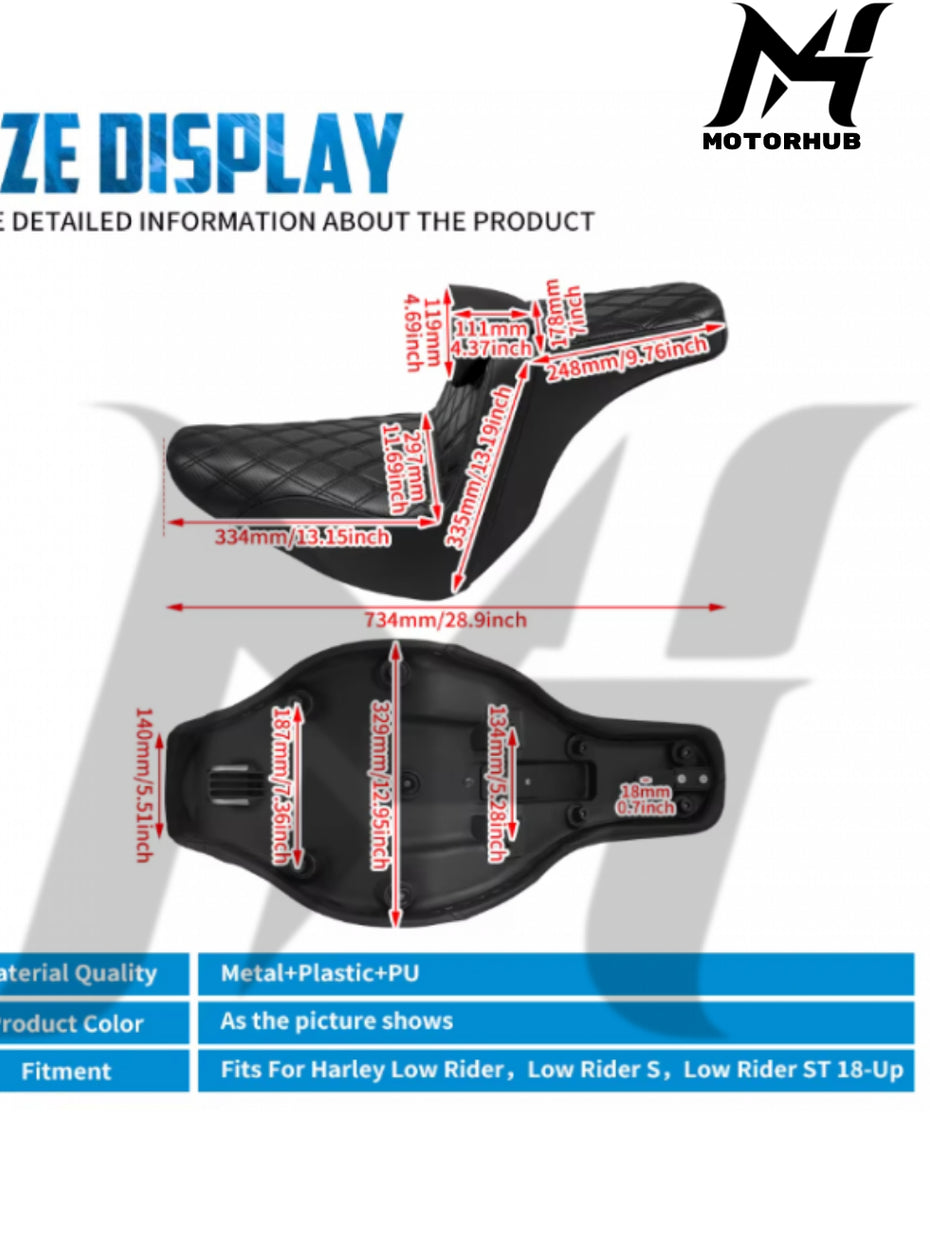 Aftermarket Rider & Passenger sports seat with rider backrest for Harley Lowrider 2018-UP BG100821
