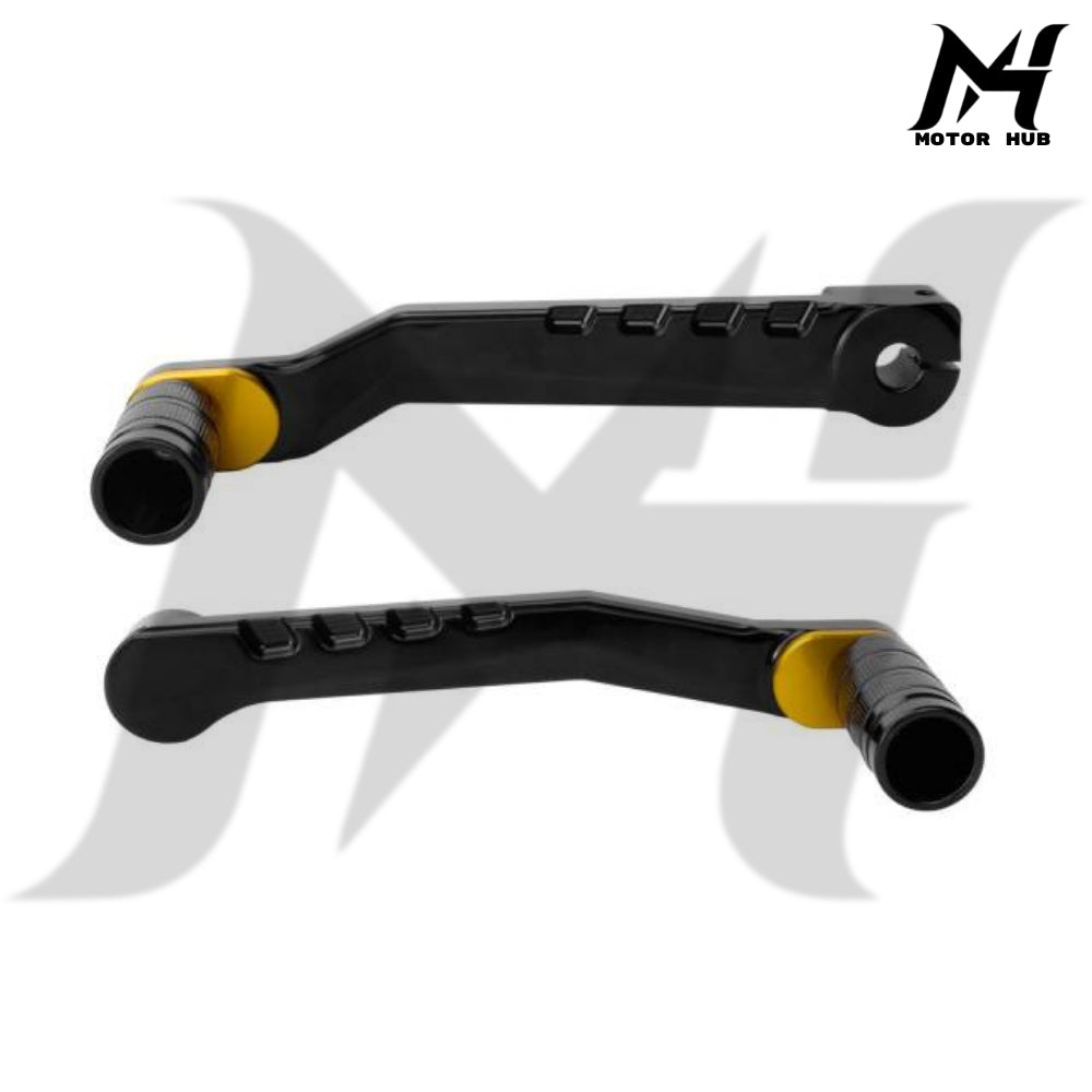 Black Heel Toe Shifter Lever Shifter Peg for Harley Softail 86-17 Touring 88-Up [Black-Gold] MH9901017