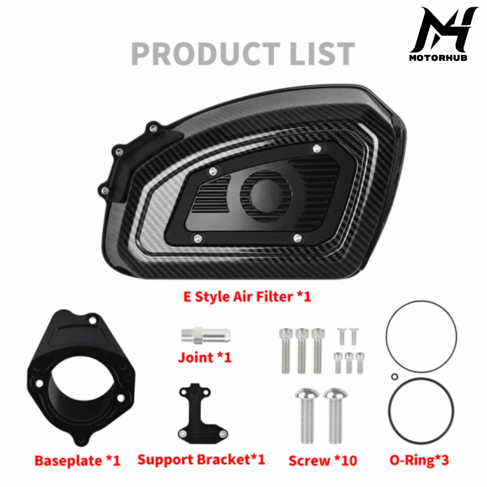 Air Filter Carbon Look Air Cleaner Red Intake Element for Harley Touring 2024+ Softail  2025+ [Red] MH9901245
